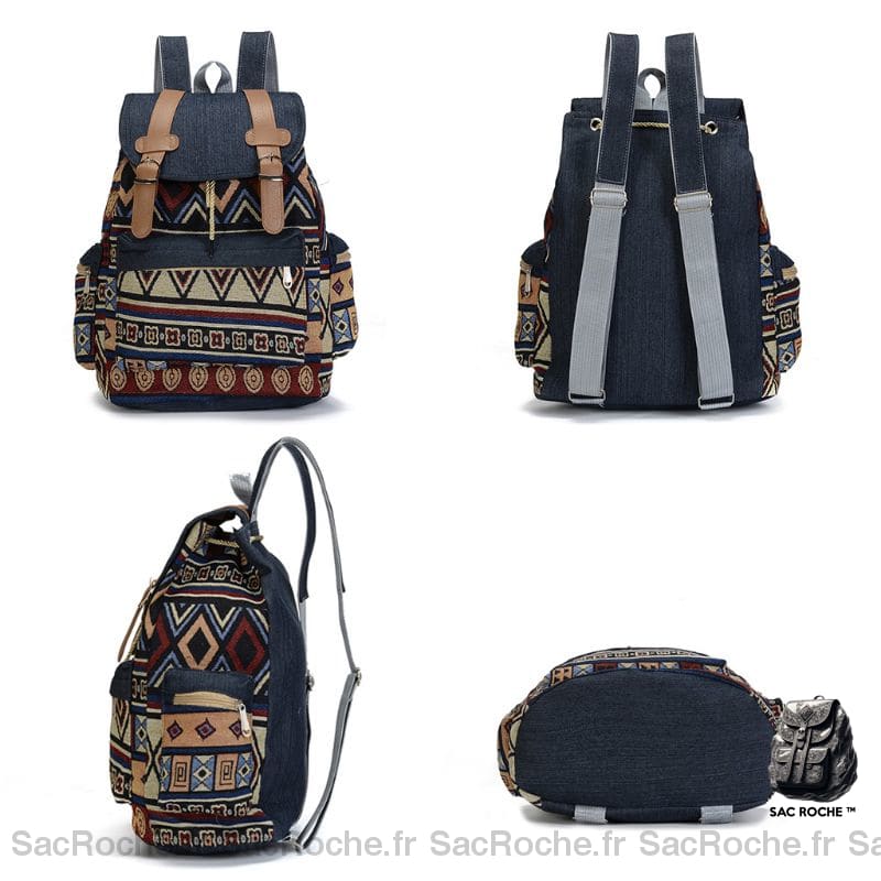 Sac Dos Vintage Ethnique À Femme
