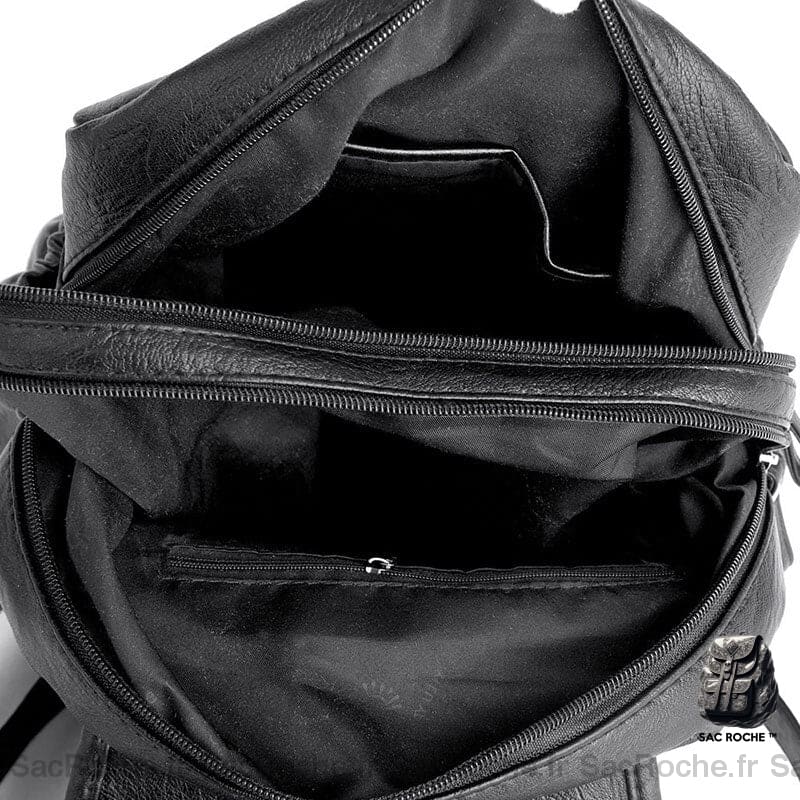 Sac Dos Vintage Fermeture Éclair Simili Cuir À Femme