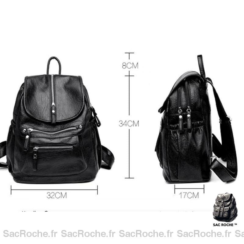 Sac Dos Vintage Fermeture Éclair Simili Cuir À Femme