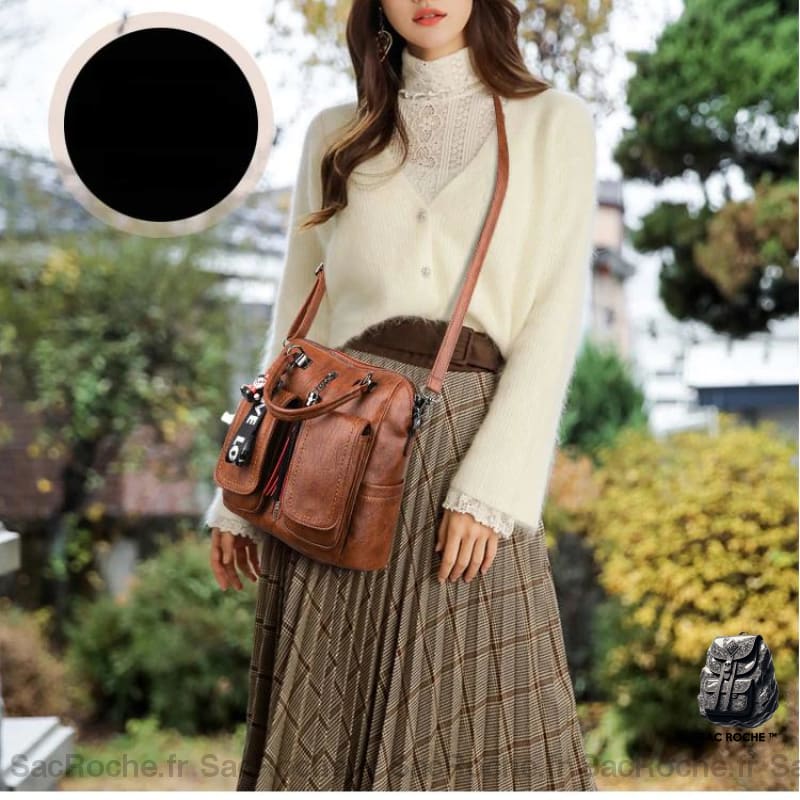 Sac Dos Vintage Simili Cuir Souple À Femme