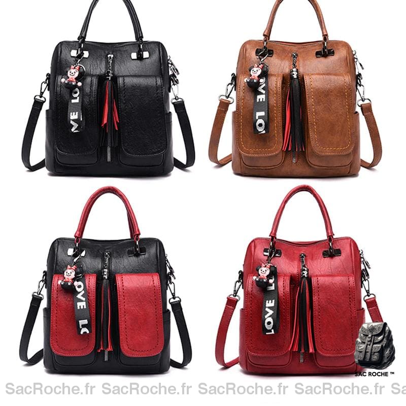 Sac Dos Vintage Simili Cuir Souple À Femme