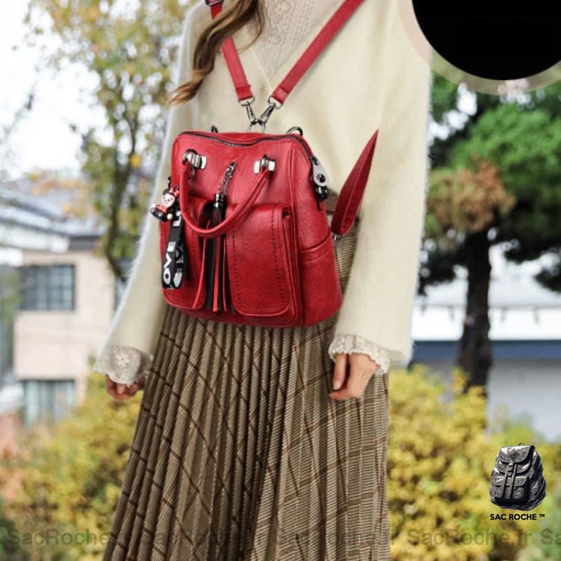 Sac Dos Vintage Simili Cuir Souple À Femme