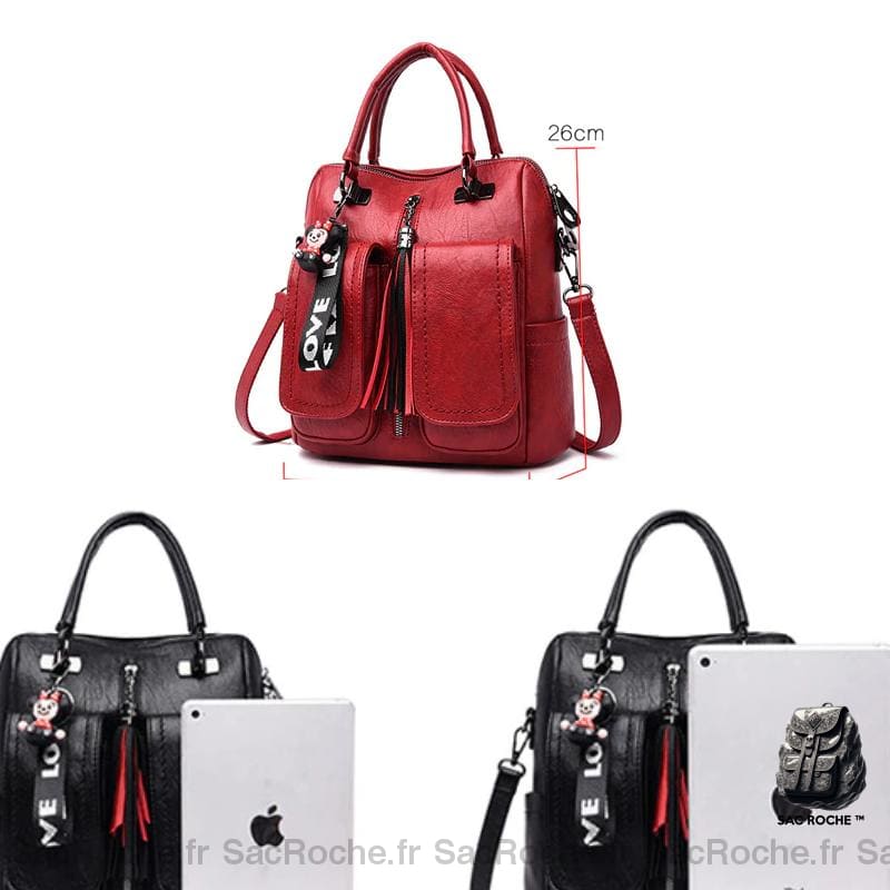 Sac Dos Vintage Simili Cuir Souple À Femme