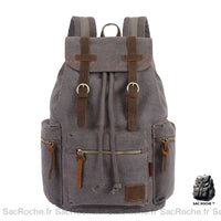 Sac dos vintage toile grise - Sac Roche ™