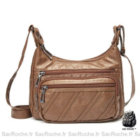 Sac Épaule Femme Besace - modèle Camel / 28x19cm - Sac Roche ™