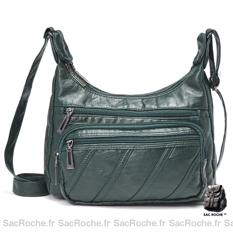 Sac Épaule Femme Besace Vert / 28X19Cm