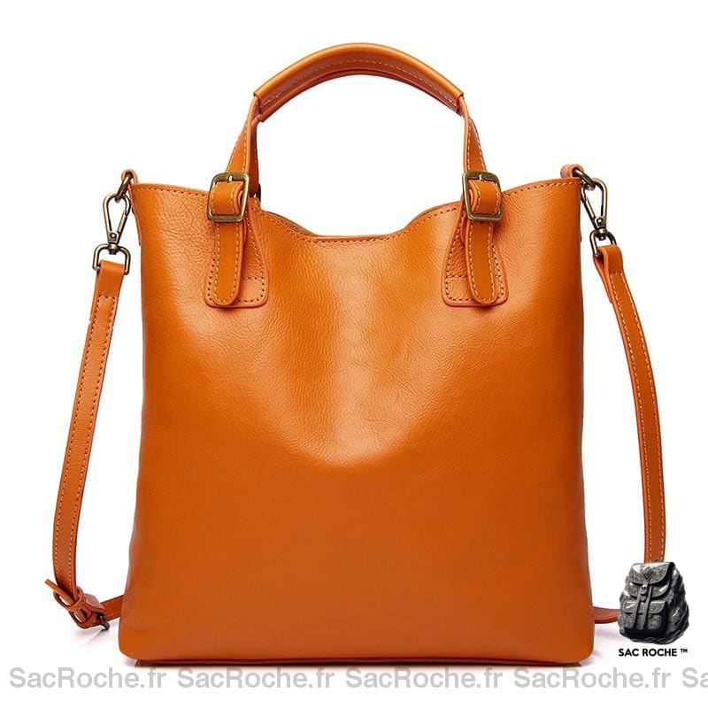 Sac Femme Avec Séparation Intérieure Orange À Main Femme