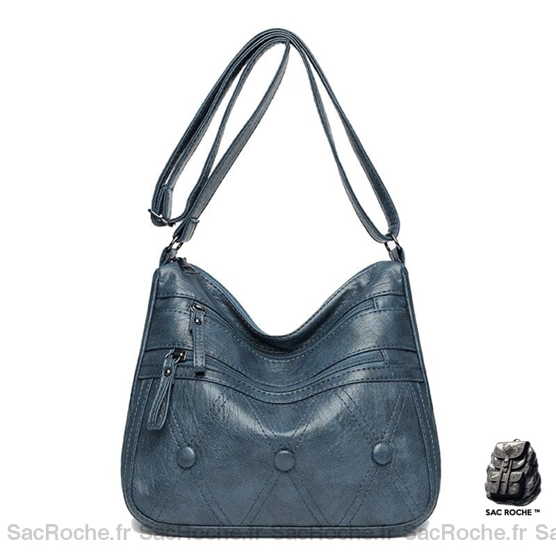 Sac Femme Cuir Besace Cabas Bleu