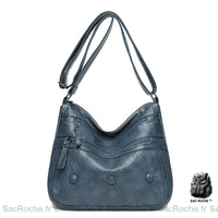Sac Femme Cuir Besace Cabas - modèle Bleu - Sac Roche ™