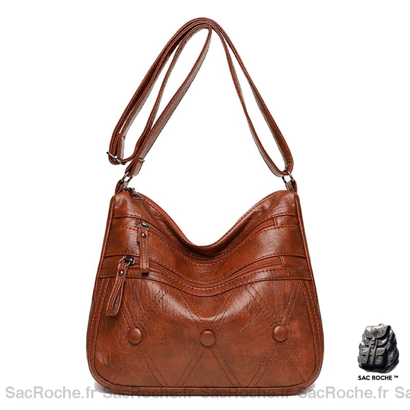 Sac Femme Cuir Besace Cabas Marron