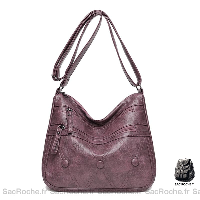 Sac Femme Cuir Besace Cabas Violet