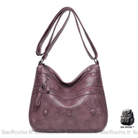 Sac Femme Cuir Besace Cabas - modèle Violet - Sac Roche ™