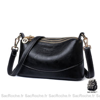 Sac Femme Cuir Besace Souple - Élégant et Pratique - modèle Noir - Sac Roche ™