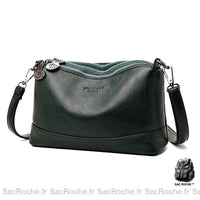 Sac Femme Cuir Besace Souple - Élégant et Pratique - modèle Vert - Sac Roche ™