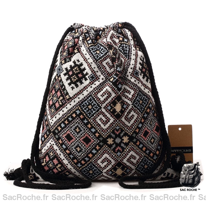 Sac Ficelle Femme Bohème - Vintage Toile Modèle 2 Sac A Dos Femme
