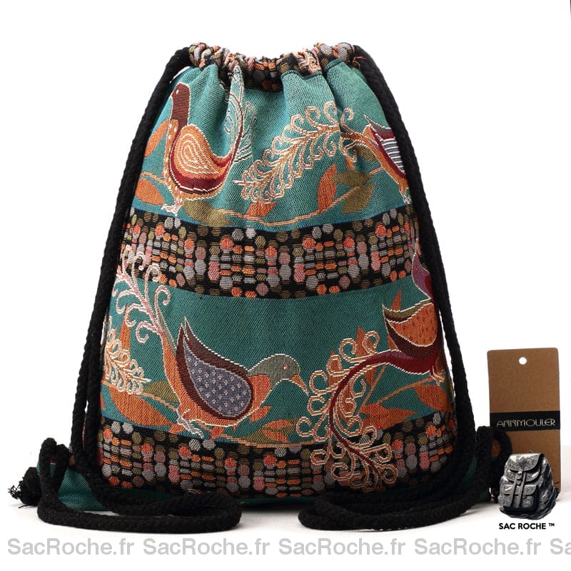 Sac Ficelle Femme Bohème - Vintage Toile Modèle 5 Sac A Dos Femme