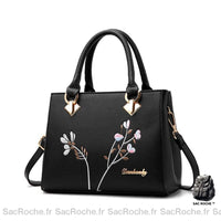 Sac Fleur Femme Main - modèle Noir - Sac Roche ™