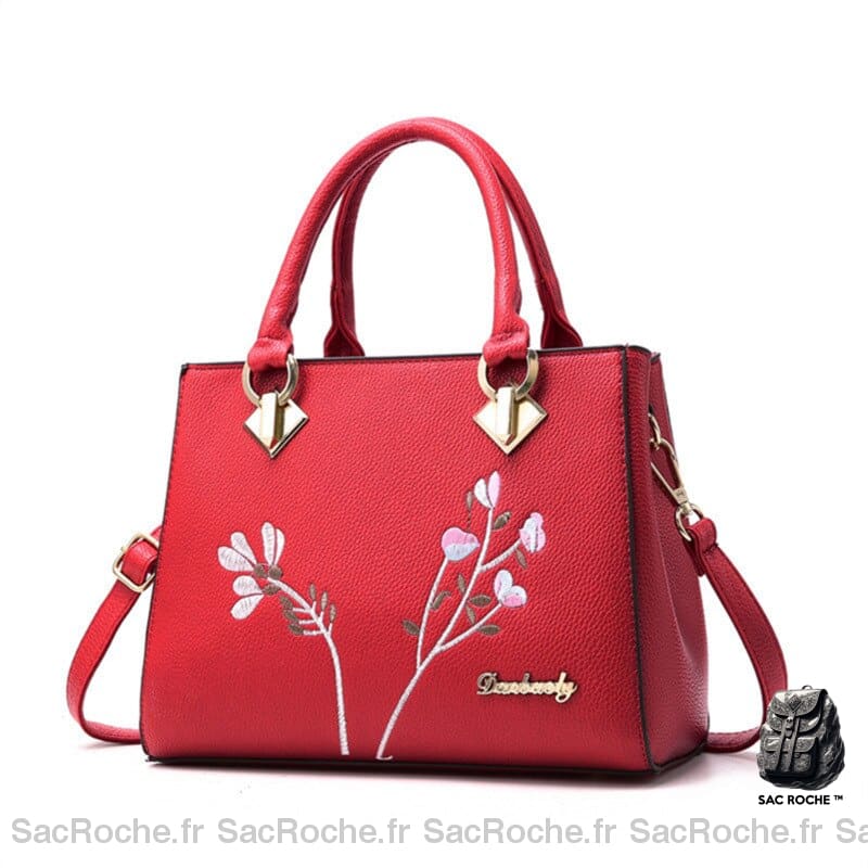 Sac Fleur Femme Main Rouge À