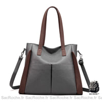 Sac Fourre Tout Femme - Forme Cabas - Élégance Moderne - modèle Gris - Sac Roche ™