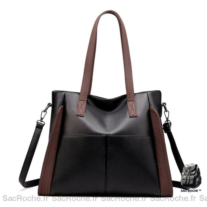 Sac Fourre Tout Femme - Forme Cabas Élégance Moderne Noir Sac À Main Femme
