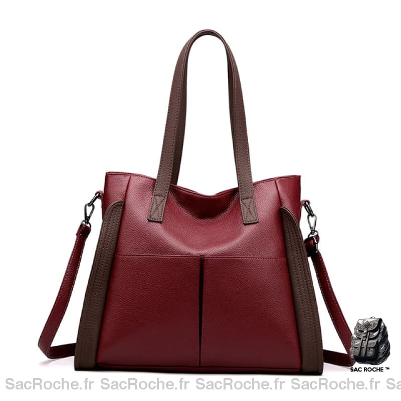 Sac Fourre Tout Femme - Forme Cabas Élégance Moderne Rouge Sac À Main Femme