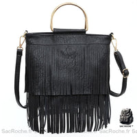 Sac Franges Femme - modèle Noir - Sac Roche ™