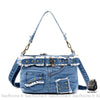 Sac Jeans Femme Pantalon Bleu Clair / 28X8X15 Cm À Main