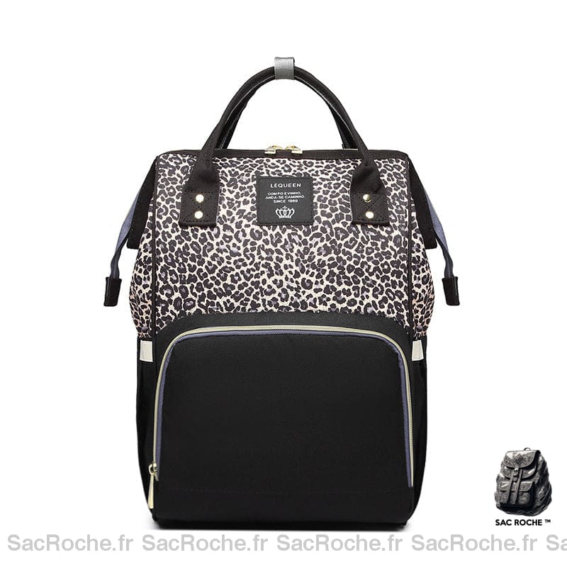 Sac à langer bébé avec imprimé léopard - Blanc - Couche Sac à langer