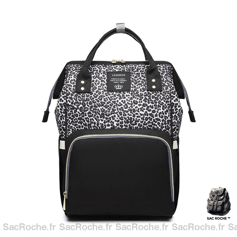 Sac à langer bébé avec imprimé léopard - Gris - Couche Sac à langer