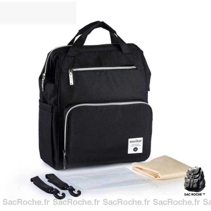 Sac Langer Ergonomique Convertible Dos Noir À Langer