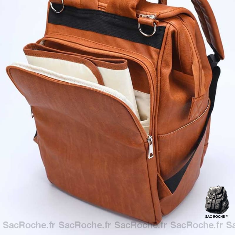 Sac Langer Maternité Simili Cuir À Dos Bébé