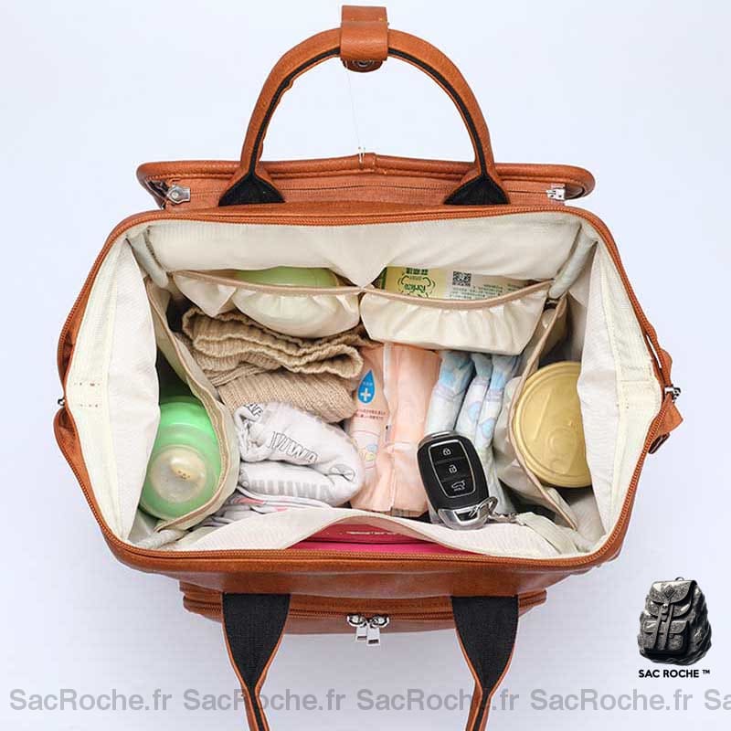 Sac Langer Maternité Simili Cuir À Dos Bébé