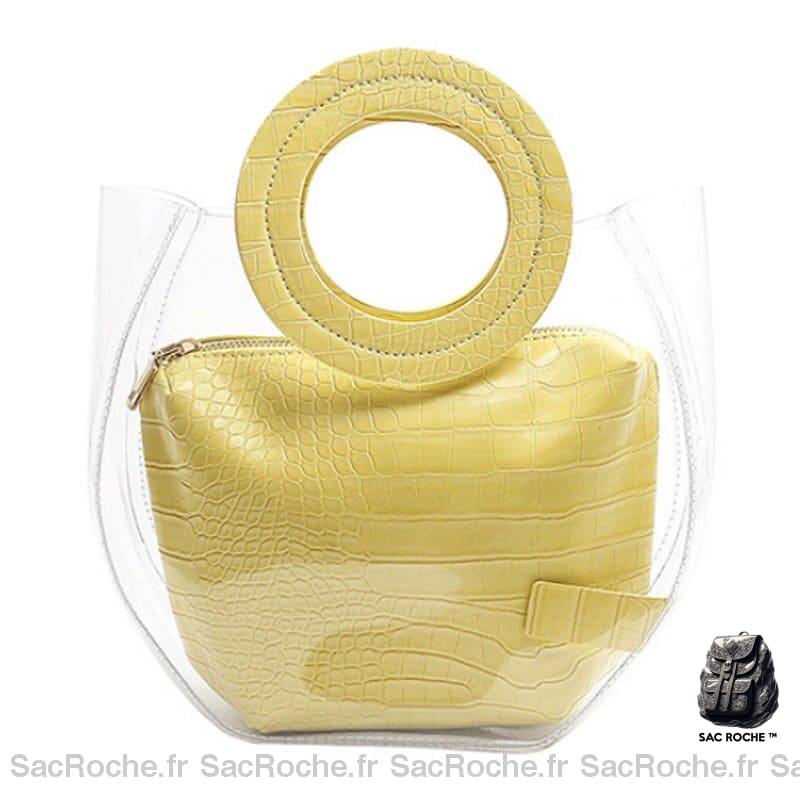 Sac Main Anse Femme Jaune / 25X23X10Cm À Main Femme