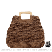 Sac Main Artisanal Femme - modèle Marron foncé / 40x36cm - Sac Roche ™