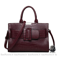 Sac main bandoulière cuir petit - modèle Burgundy - Sac Roche ™