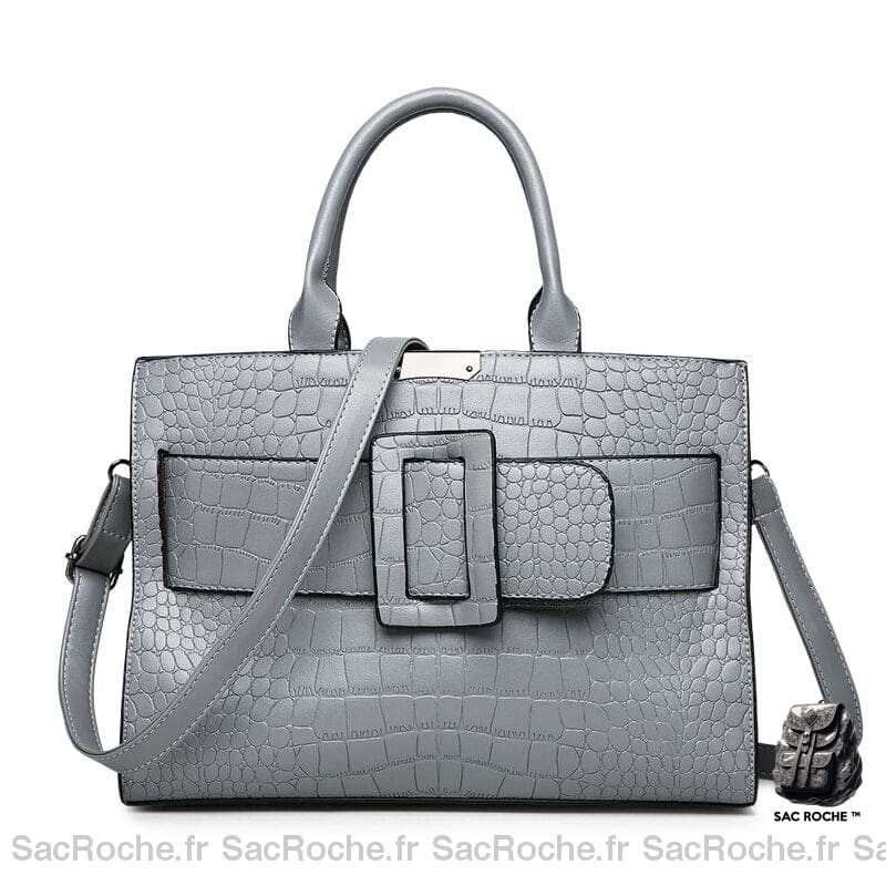 Sac Main Bandoulière Cuir Petit Gris Bandoulière Femme