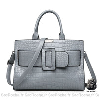 Sac main bandoulière cuir petit - modèle Gris - Sac Roche ™