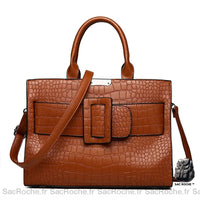 Sac main bandoulière cuir petit - modèle Marron - Sac Roche ™
