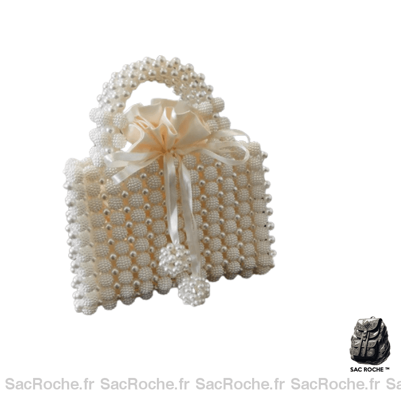 Sac Main Blanc Femme Mariage / 19X14X7Cm À