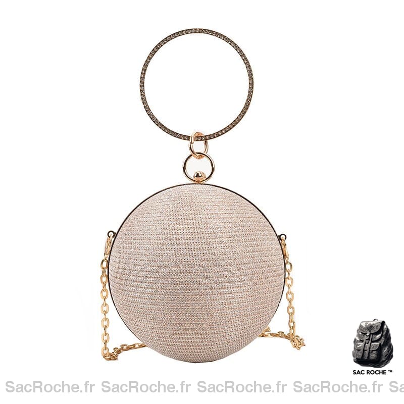 Sac Main Boule Femme Doré À