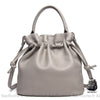 Sac Main Bourses Femme Cuir Gris / 27X27X13Cm À