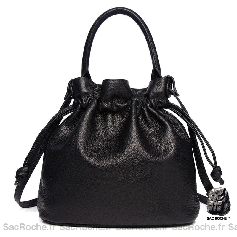 Sac Main Bourses Femme Cuir Noir / 27X27X13Cm À