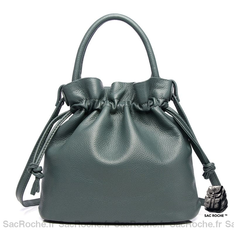 Sac Main Bourses Femme Cuir Vert / 27X27X13Cm À