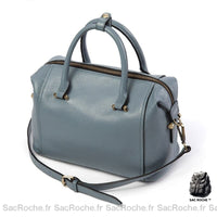 Sac Main Bowling Cuir Femme - modèle Bleu clair / 30x16x18cm - Sac Roche ™