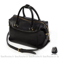 Sac Main Bowling Cuir Femme - modèle Noir / 30x16x18cm - Sac Roche ™