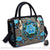 Sac main brodé floral blanc - modèle Bleu - Sac Roche ™