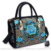 Sac Main Brodé Floral Blanc Bleu À Main Femme