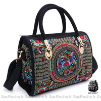Sac main brodé floral blanc - Sac Roche ™