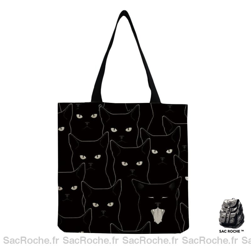 Sac Main Cabas Noir Femme Hm2496 Cat Bag À