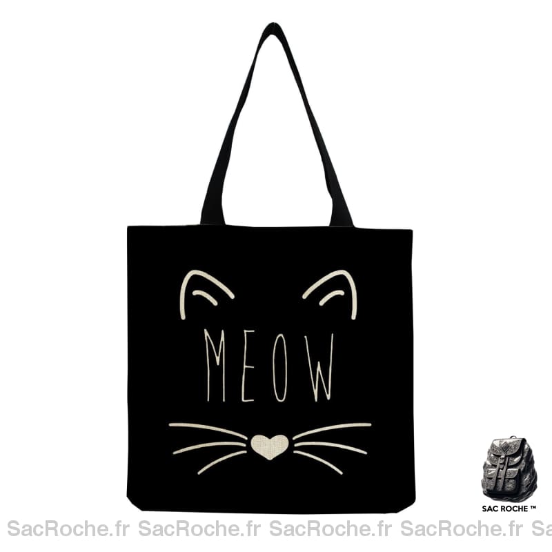 Sac Main Cabas Noir Femme Hm7501 Cat Bag À